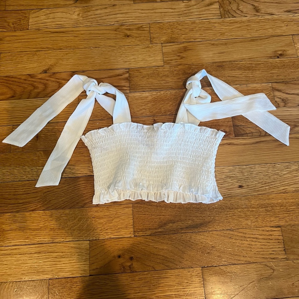 Seek the Label Tie Shoulder Top